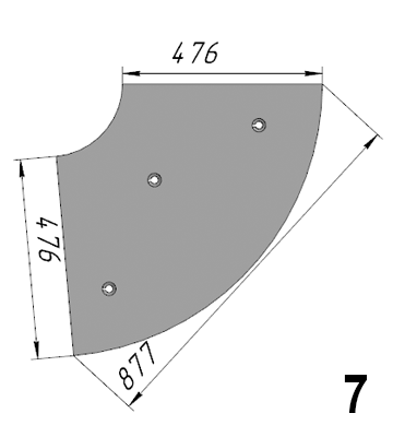 Р-905 (100224800) Торцевой сектор брони BHS