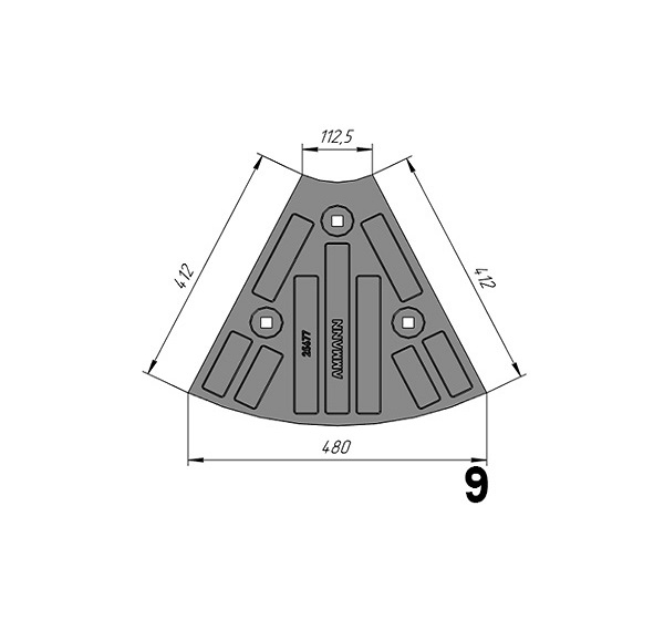 Р-340 (1165352; 25677; 1520367; 1546616; J083121) Торцевой сектор брони AMMANN