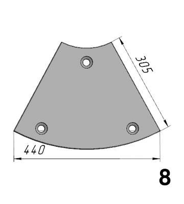 Р-1127 (LBQ1000С-11b-05-08) Торцевой сектор брони Лудэ-Каз (RD90/105)